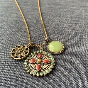 Lucky Brand Gold Three Medallion Necklace